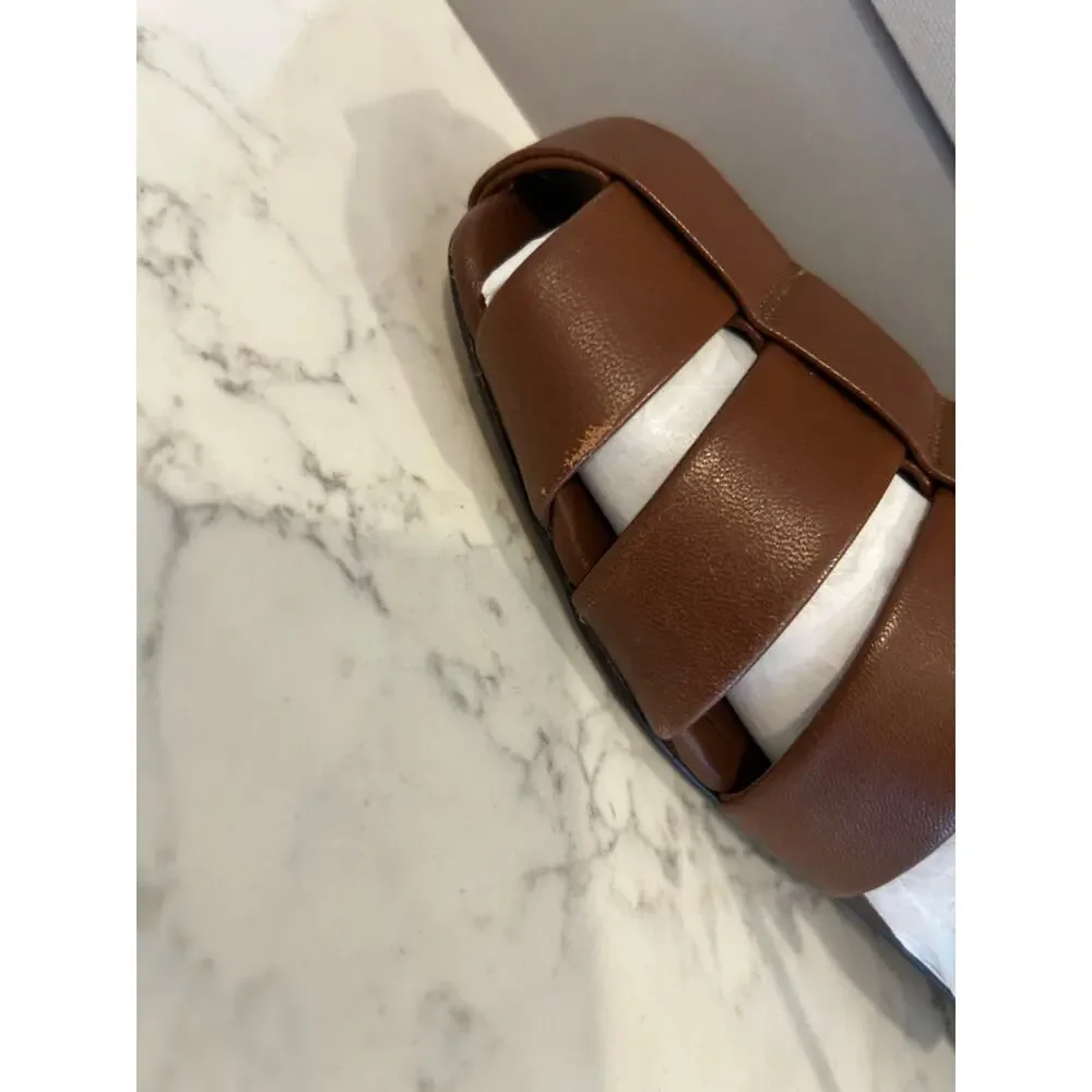 Everlane The Day Fisherman‎ Sandal Rum Brown Leather Strappy Shoe Size 6